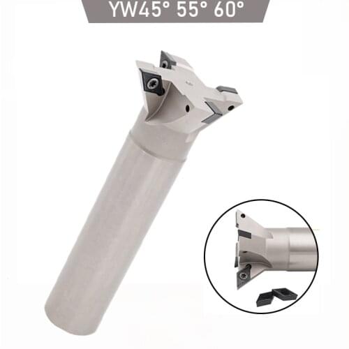 1PCS Dovetail Groove Milling Tool CNC Milling Cutter YW45° YW55° YW60° For Carbide Inserts VCMT DCMT Straight Shank Endmill