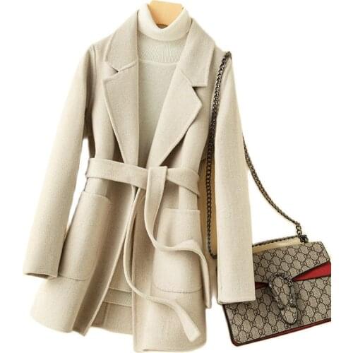 Winter Coat Women New Arrival Fashion Cashmere Wool Coat Long Thick Warm Double Sided Woolen Jacket Female Windbreaker Outerwear