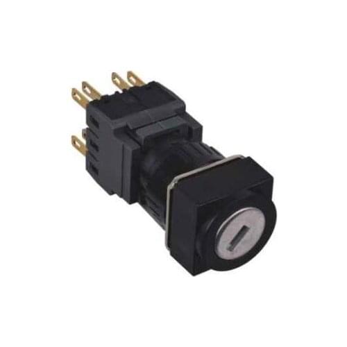 Zusen 16mm 3no3nc square plastic key lock switch push button switch (F16F-33Y/31)