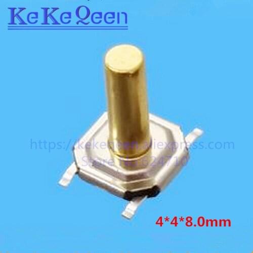 100PCS 4x4x8.0mm Push Button Switch Copper H=8mm 4*4*8mm 4*4*8.0mm SMD Micro Switch Tact Switch NEW 4x4x8mm 5.2x5.2x8.0mm