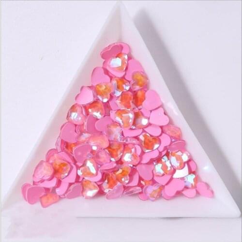 Q1FB 3D Flatback Nail Art Decorations Heart-shaped Multi Color for Nails Manicure