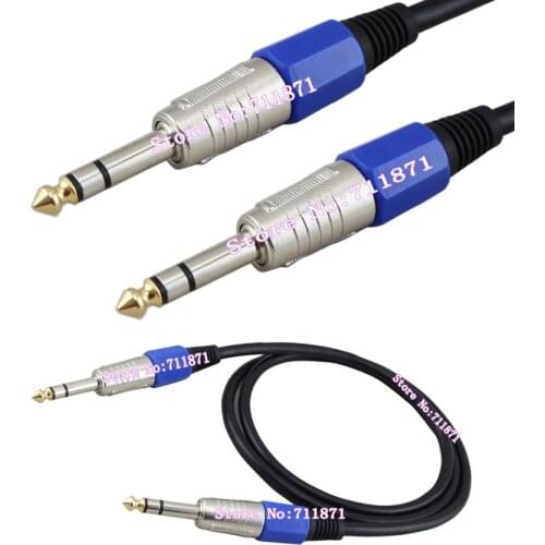 50cm 3 Pole Male to Male 6.35 Audio cable Line 1/4 TRS stereo 6.35 Male to Male Audio Line cable Male 6.35 Audio wire cord cable