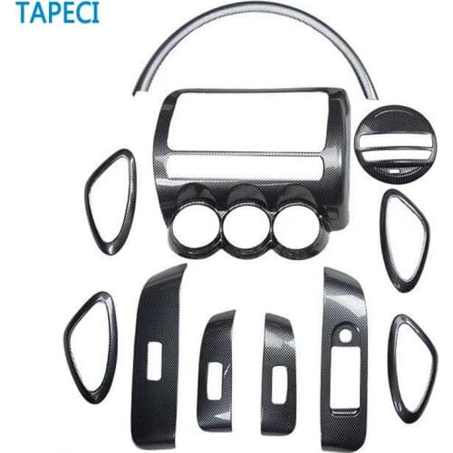 Car Interior Dash Kits Fashion Carbon Fiber Color Car Refitting New Arrival Auto Inner Sticker For Honda Fit Hatch 2004-2007