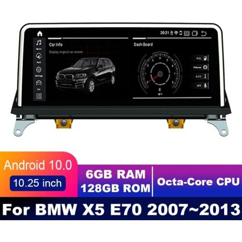 8 cores 6G+128G android 10.0 Car multimedia Player Navigation GPS radio For BMW X5 E70 2007~2013 Original 10.25" DSP carpl CIC