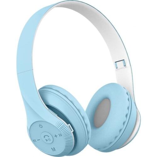 Wireless Headphones Foldable Stereo Portable Bluetooth-compatible 5.1 Macaron Headsets for Gaming