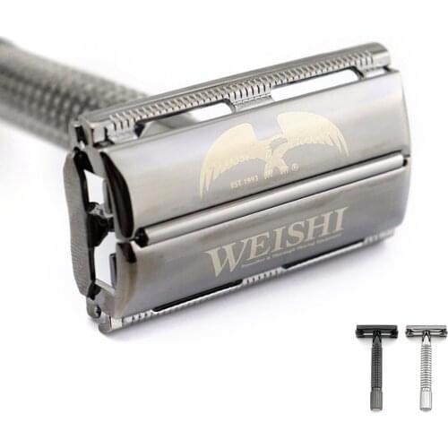 Butterfly Safety Razor WEISHI Brass material Gun color 9306-C or Black Travel pouch Stainless steel mirror Top quality NEW