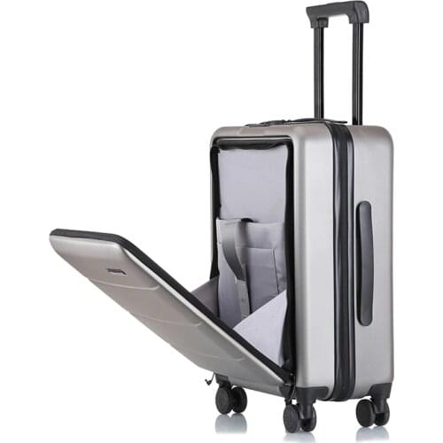 Front side pocket trolley suitcase universal wheel business travel rolling luggage computer bag fashion carry on trolley luggage