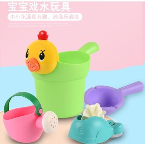 Baby bath toy four - piece set of soft plastic sprinkling kettle shovel beach outdoor toys