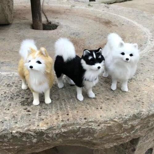 Simulated Dog Stuffed Soft Toys Cute Husky Plush Toy Animal Samoye Model Home Decor Crafts Photo Props Kids Gift