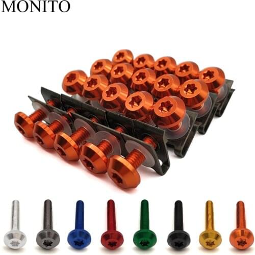 20pcs M6 Motorcycle Fairing Bolts Nuts Kit Body Fastener Clips Screws For KTM 250 300 350 400 450 SX/XC/EXC/XCW/SXF/XCF/EXC-F