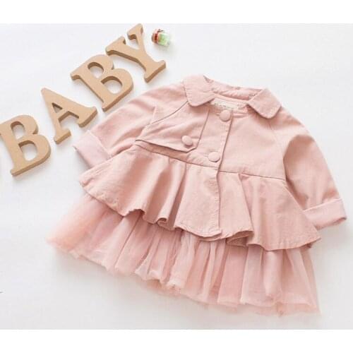 Girl lace Jacket Baby Girls coat Spring Autumn children Clothes Girl Windproof clothing Princess Outerwear for 6M-3 years kids