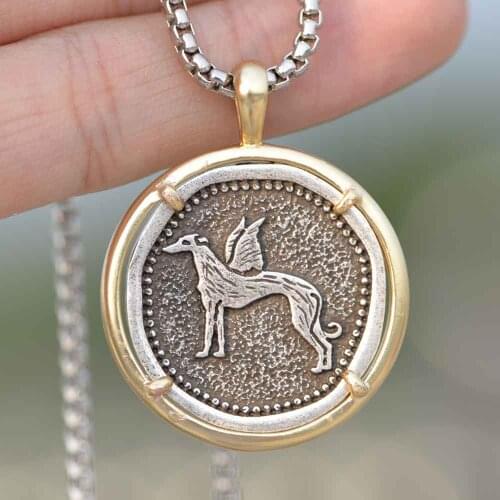 Men Greyhound Necklace Dropship Galgo Rescue Copper Metal Whippet Dog Jewelry Gold Filled Grey Hound Chain Jewelry A266