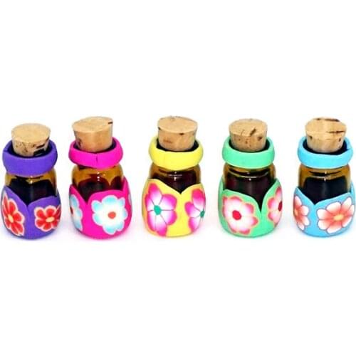 Soft Pottery Empty Bottle Wooden Cover New Semi-soft Pottery Air Freshener Perfume Oil Bottle Handmade 25pcs/lot