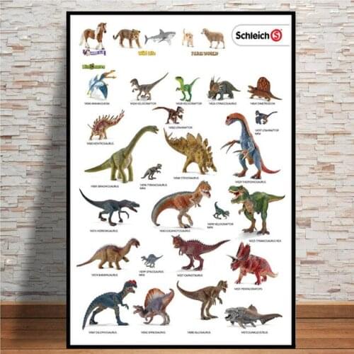 Wall Art Pictures Complete Evolutionary Dinosaur Tree Chart Nordic Poster Canvas Painting Modular Prints for Boys Bedroom Decor