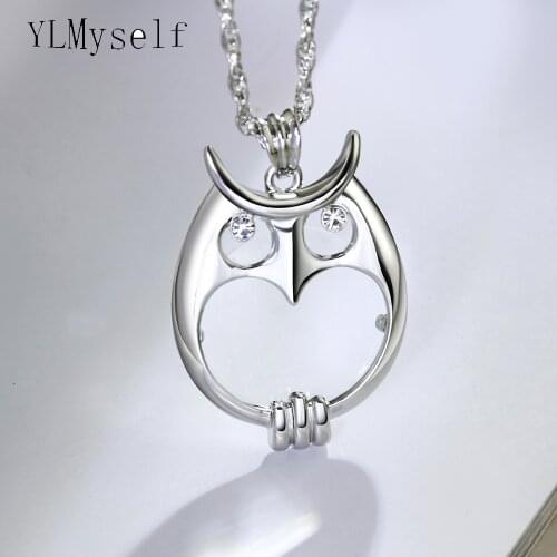 New Magnifying Glass Necklace For Reading 2021 Fashion Long Chain Japan Owl Pendant White Color With Crystal Magnifier Necklaces