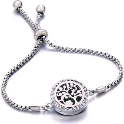 New Tree of Life Adjustable small size Bracelet girl gift Perfume Aroma Diffuser Aromatherapy Lockets crystal bracelet