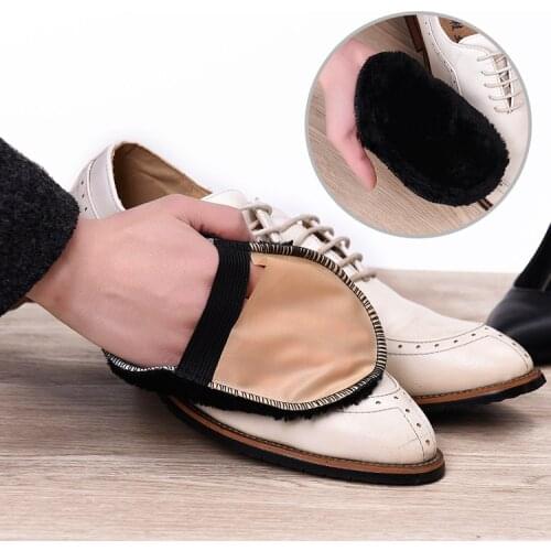 Shoe Gloves Shoe Care Brush Shoes Cleaner Soft Wool Plush Random Color Polished Gloves Wipe Shoes Handbag Brushes Leather Care