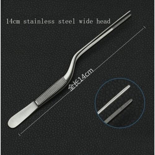 Stainless steel gun type tweezers otolaryngology gun type tweezers with teeth ear picking cerumen tweezers