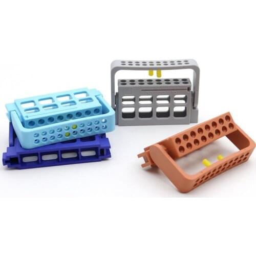 5pcs Dental Plastic Stand Root Canal File Endo Block Ruler Holder Storage Box for Endo Measuring Instrument Diamond Polish Bur