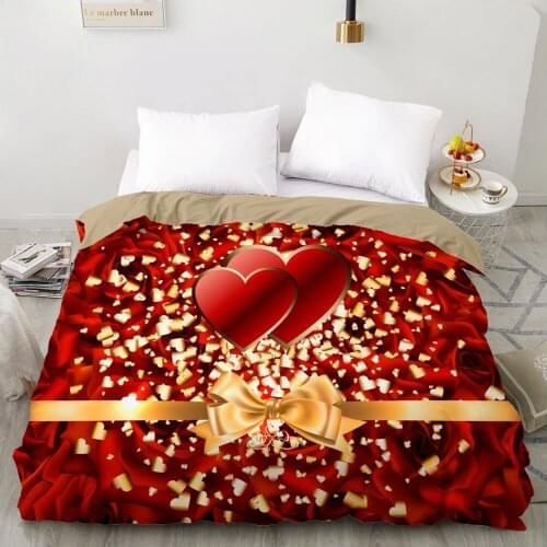 3D Duvet cover Quilt/Blanket/Comfortable Case Luxury Bedding 135 140x200 150x200 220x240 200x220 for Home Wedding Flower heart
