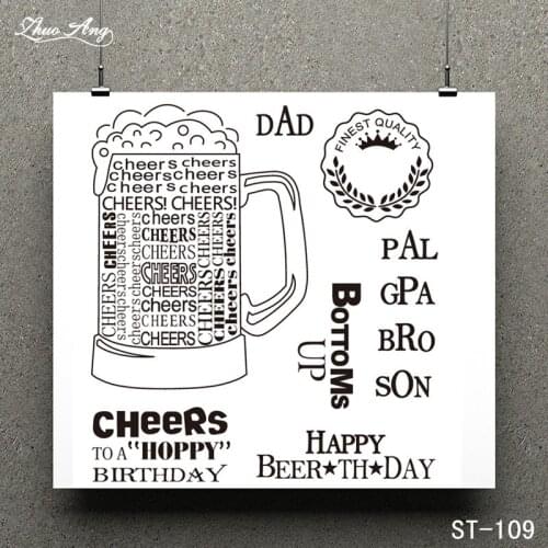 Cheers Beer Design Clear Stamp for Scrapbooking Rubber Stamp Seal Paper Craft Clear Stamps Card Making