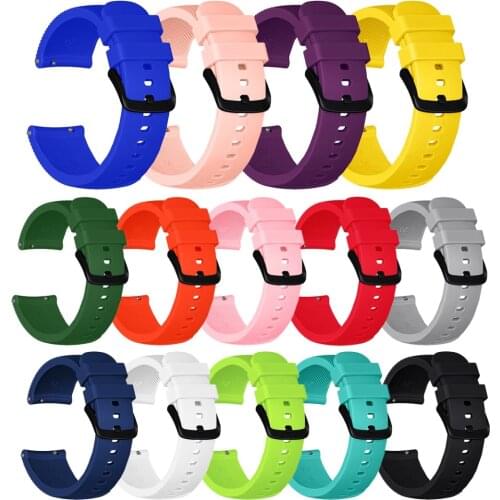 20 mm Watch Band Quick Replacement Silicone Strap Wristband For Samsung Galaxy Watch Active Smart Watch Silicone Bracelet Loop