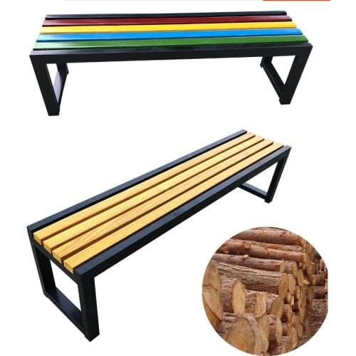Bench solid wood bench Park chair outdoor rest bench garden chair Park chair row chair solid wood bench