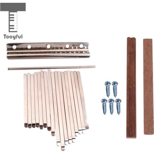 Sunnimix 17pcs African Mbira Kalimba Thumb Piano Steel Keys+2pcs Wooden Bridge for DIY Musical Instruments Wood Material