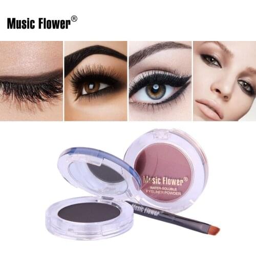 Music Flower Waterproof Double Colored Water-soluble Eye Liner Powder, Natural Makeup and Lasting Makeup