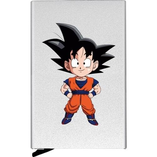 High Quality Classic Goku Theme Automatic Pop Up Credit Card Holder Cover Rfid Aluminum Pocket Wallet