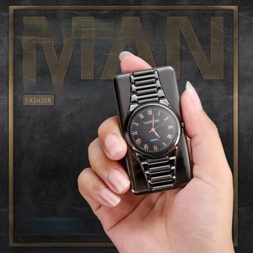 Watch Lighter USB Rechargeable Cigarette Lighter Windproof Metal Gift for Men Regalos Para Hombre Originales Smoking Accessories