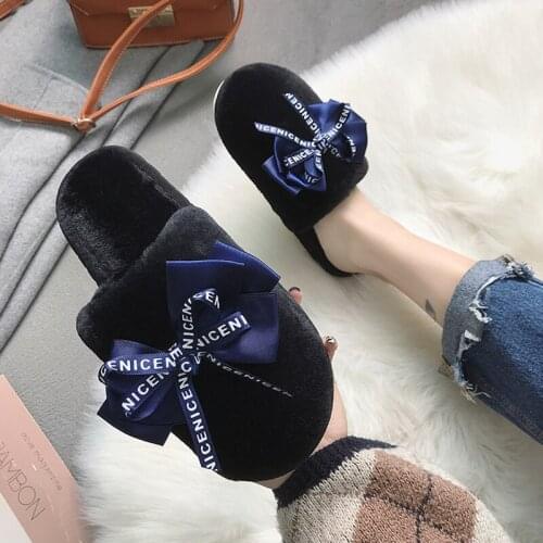 Women Flat Non-slip Fox Fur Slides Women Furry Slippers Ladys Plush Fur Slippers Fur Shoes Women Shoes Hot