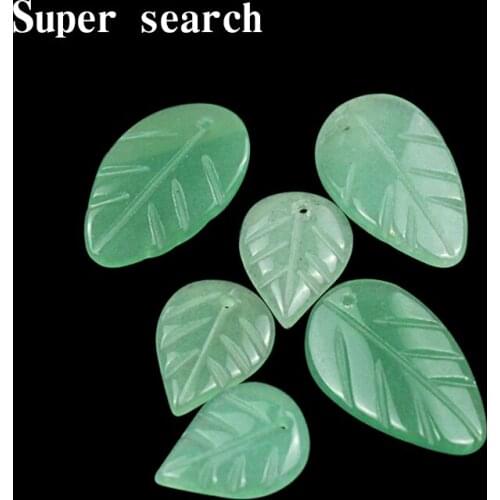 1pc Lot Polished Leaf Stone Green Aventurine Decoration Pendant Connectors Bohemian Handmade Beads DIY Earrings Jewelry Making