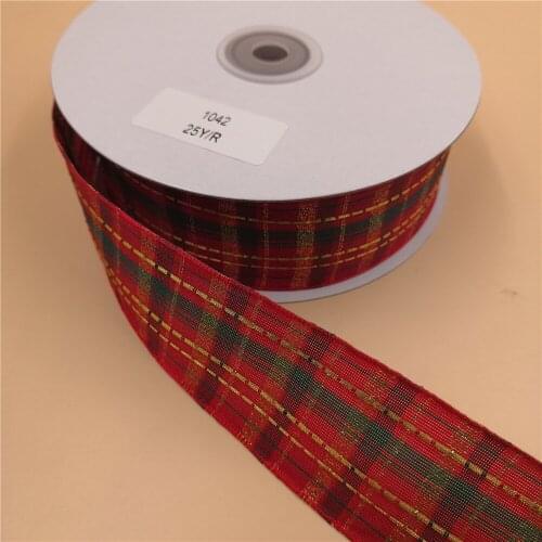 10yards 38mm Scottish Tartan Buffalo Check Ribbon for Gift Wrapping Wedding Sewing Crafts Packing Woven N1042