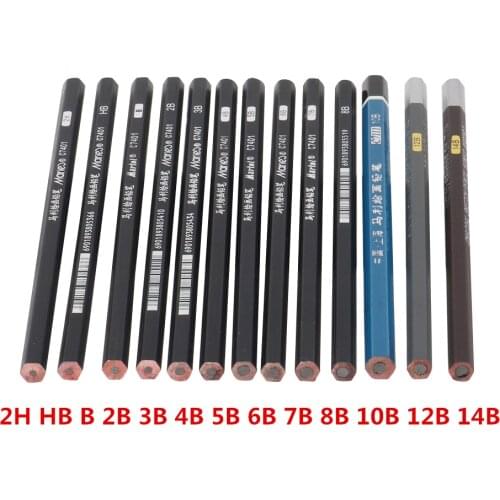 Professional Drawing Sketch Pencils 2B/3B/4B/5B/6B/7B/8B/10B/12B/B/HB/2H/Honed Lead Painting Drawing Charcoal Pencils 13Pcs