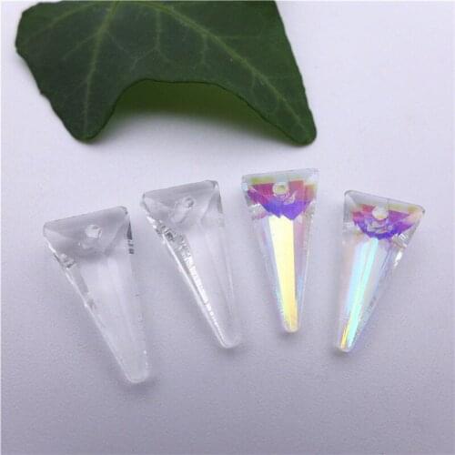 18mm triangle shape crystal charms glass earrings necklaces bracelets pendants jewelry DIY accessories AB free shipping 60pcs
