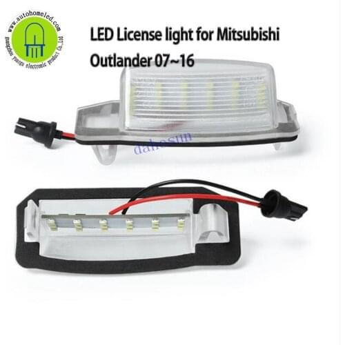 2PCS x dahosun LED License Lamp for Mitsubishi Outlander 2007-2016 Number Plate Light