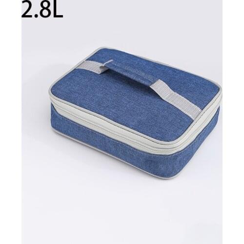 2.8L Lunch Box Bag Insulated Lunch Bag Female Canvas Large Tote Bag Hand Carry Thick Aluminum Foil Insulation Bag