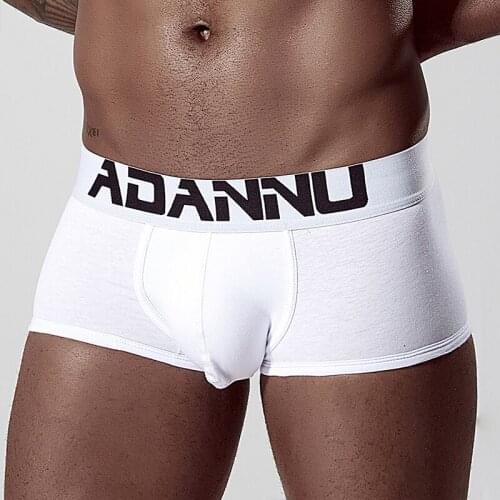 2020 ADANNU Brand Shorts Mens underpants Soft Boxers Cotton Boxer Men Solid Boxer Shorts Boxers Mens underwear AD125