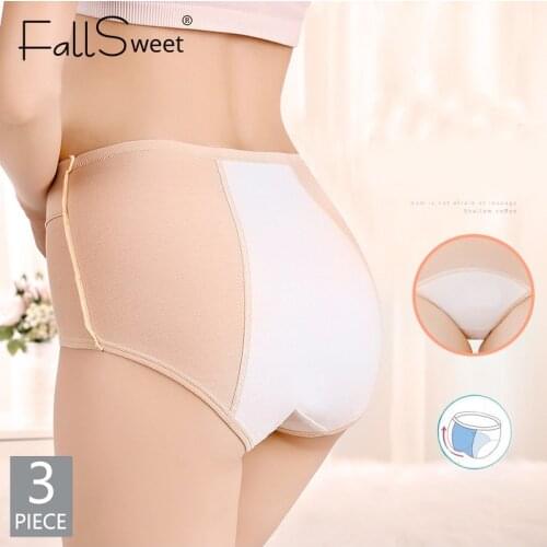 3 pcs/lot ! Menstrual Panties Women Physiological Pants Soft Cotton Waterproof Underwear Mid Waist Period Proof Briefs