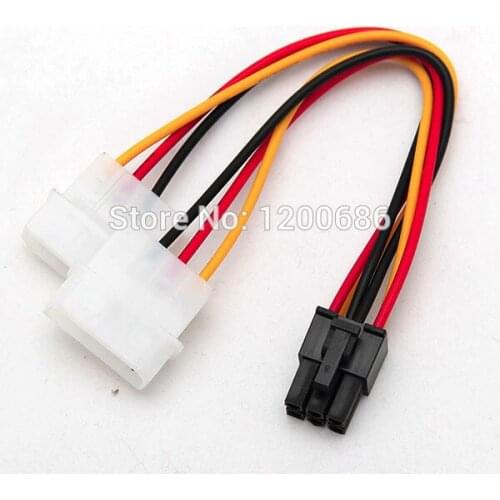 4 Pin to 6 Pin PCI-E Y Power Cable Wire Harness