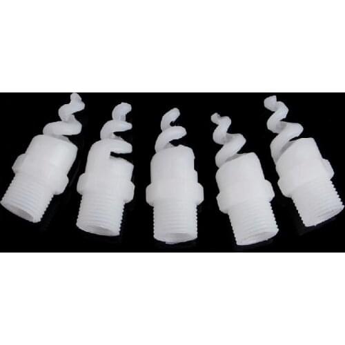 5Pcs Plastic PP Spiral Cone Nozzle Spray Sprinkler Head 1/4" 3/8" 1/2" 3/4" bspt Dropshipping