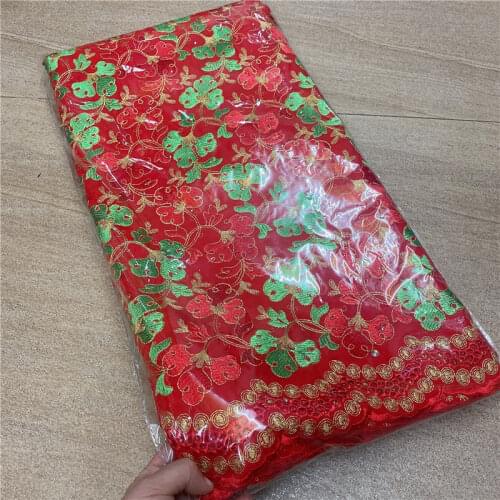 5 yard Swiss lace fabric 2021 latest heavy beaded embroidery African cotton fabrics Swiss voile lace popular Dubai style 7L09053