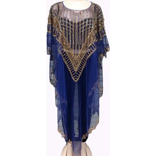 African Mesh Dresses For Women Batwing Sleeve Irregular Boubou Summer New See Through Sequins Shawl Cape African Maxi Dress 2021