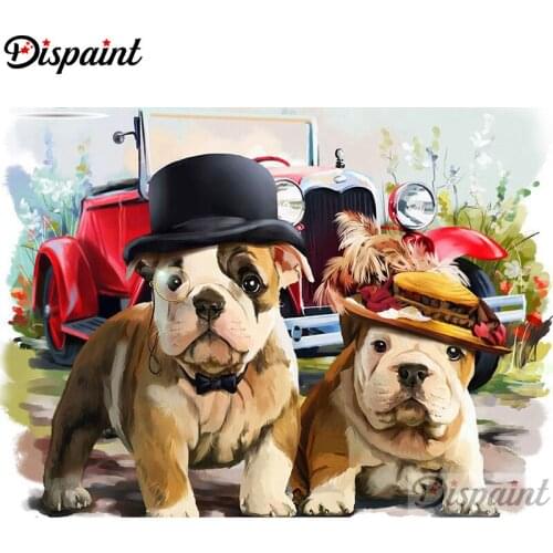 Dispaint Full Square/Round Drill 5D DIY Diamond Painting "Animal dog scenery" Embroidery Cross Stitch 5D Home Decor A11917