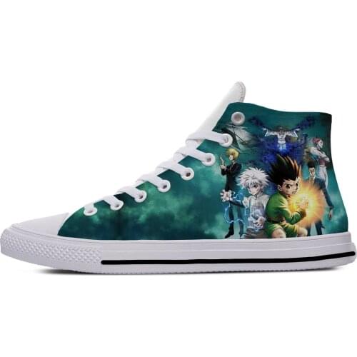 Anime Hunter X Hunter Killua Zoldyck Fashion Casual Canvas Shoes High Top Lightweight Breathable 3D Print Men women Sneakers