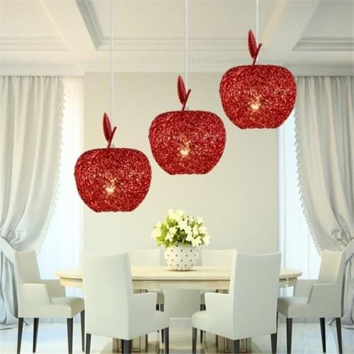 Free shipping creative LED aluminum wire Apple pendant lights restaurant bar bedroom aisle clothing store pendant lamp FG458