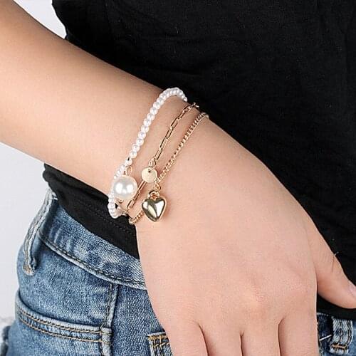Armbanden voor vrouwen Multi-layer Splicing Pearl Bracelet Bracelets for Women 2021 Fashion Friendship Bracelet pulseras mujer