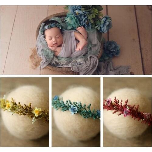 Flower Baby Headband Infant Headwear Photography Garland Baby Shoot Accessories Studio Hair Band Newborn Photography Props