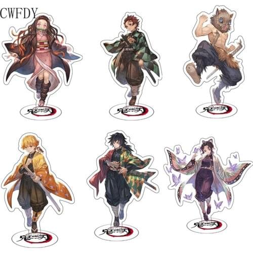 Demon Slayer Kimetsu No Yaiba Keychain Tanjirou Nezuko Zenitsu Kanawo Giyuu Shinobu Acrylic Stand Blade of Ghost Chaveio Jewelry